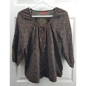 EDC Floral Button up Blouse Sz XL Fall Colours